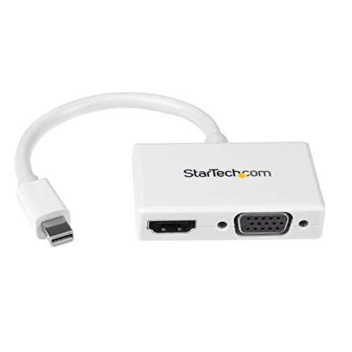 StarTech.com MDP2HDVGAW - Conversor Mini DisplayPort a HDMI VGA Compatible Thunderbolt, 1080p, Color Blanco
