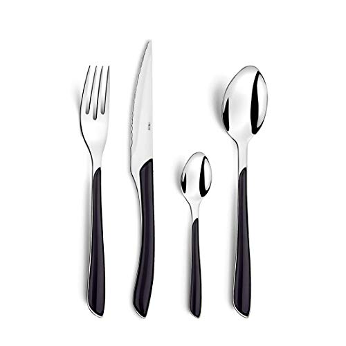 Amefa ECLAT Cubertería 24 Piezas, Acero Inoxidable, Negro Amefa ECLAT Cubertería 24 Piezas, Acero Inoxidable, Negro