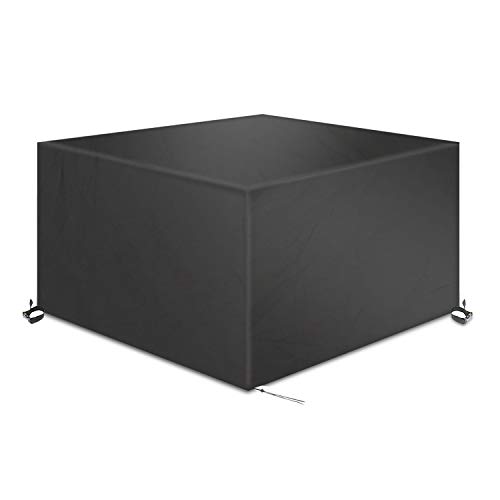 TAOCOCO Funda para Muebles de Jardín Impermeable, protección contra el Polvo y los Rayos UV, Cubierta de Mesa y Silla para Muebles de jardín, Resistente al Agua y sin decoloración, 242x162x100 -Negro