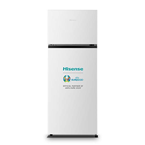 Hisense RT267D4AW1 - Frigorífico Dos Puertas, Clase A+, Cíclico, Color Blanco, Capacidad 205L Neto, Alto 143 Cm, Tirador Integrado, Puertas Reversibles, Congelador 4 Estrellas, Silencioso 40 dB