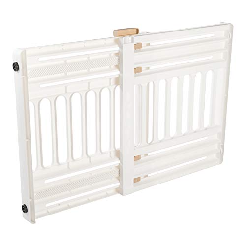 Iris Ohyama, barrera de seguridad para perros extensible hasta 100 cm Pet Barrier PBR 600, plástico, blanco/beige, 64 x 61 x 5 cm