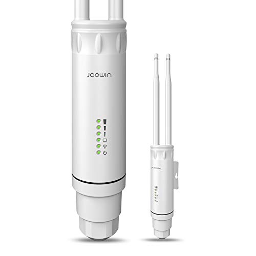 JOOWIN AC1200, Punto de Acceso inalámbrico Exterior, Doble Banda 802.11AC, 2.4GHz 300Mbps 5.8GHz 867Mbps Impermeable/Repetidor/Ap Mode/Router，PoE de Suministro Eléctrico Sin Zona Muerta WiFi