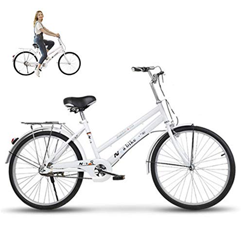 Lady'S Urban Commuter Bike, Bicicleta híbrida para Mujeres, Tradicional Clásico Retro Light Men Cruiser Bike Vintage Dutch Bike Comfort Bicicleta para Adultos Jóvenes Estudiantes,24'