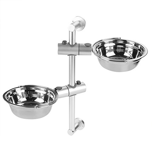 Pssopp Cuencos Dobles elevados para Mascotas Juego de tazones Ajustables para Perros de Acero Inoxidable Desmontable Montado en la Pared Alimentador de Agua para Perros y Gatos Comedero de Agua Pssopp Cuencos Dobles elevados para Mascotas Juego de tazones Ajustables para Perros de Acero Inoxidable Desmontable Montado en la Pared Alimentador de Agua para Perros y Gatos Comedero de Agua