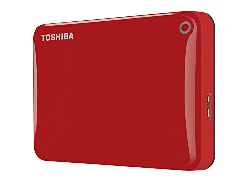 Toshiba Canvio Connect II - Disco duro externo de 1 TB (USB 3.0, 6,35 cm (2.5")), rojo