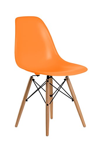 Aryana Home sillas nórdicas, Acero, Naranja, Alto: 81,5 cm. Ancho: 46,5 cm. Fondo: 51,5 cm. Alto Asiento: 45 cm