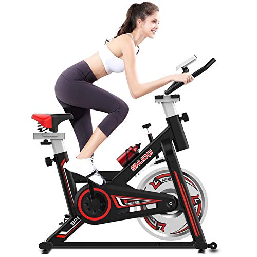 SHUOQI Bicicleta estáticas para Fitness, Bici de Spinning, Calidad Profesional, Rueda de inercia bidireccional,Transmisión por Cadena Fija,Asiento Ajustable, Pantalla LCD SHUOQI Bicicleta estáticas para Fitness, Bici de Spinning, Calidad Profesional, Rueda de inercia bidireccional,Transmisión por Cadena Fija,Asiento Ajustable, Pantalla LCD