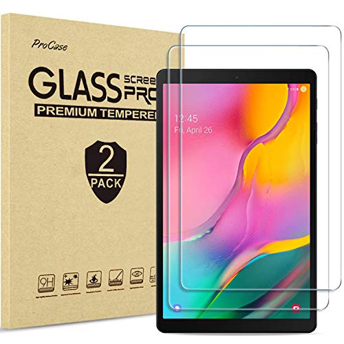 ProCase 2 uds. Vidrio Real para Galaxy Tab A 10.1 2019 T510, Protector de Pantalla de Cristal Templado para 10,1 Pulgadas Galaxy Tab A 2019 SM-T510 SM-T515 SM-T517