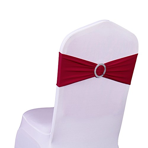 Cintas elásticas de licra para sillas SINSSOWL, 100 unidades, para bodas, fiestas, decoración de sillas (sin funda para silla)