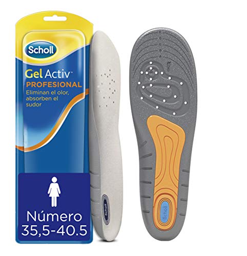 Scholl Plantillas Gel Activ Profesional para mujer, para calzado trabajo, absorción de impactos y amortiguación, talla 35.5 - 40.5, 1 par (2 plantillas)