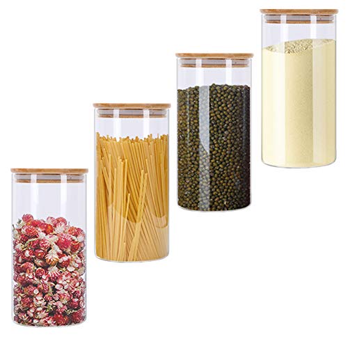 GoMaihe Tarro de Vidrio de Almacenamiento 4Pcs, Tarros de Cristal para Conservas Envases Cristal Alimentos, Tarro de Granos de Café Recipiente Hermetico Tarros de Cristal con Tapa, 1.2L GoMaihe Tarro de Vidrio de Almacenamiento 4Pcs, Tarros de Cristal para Conservas Envases Cristal Alimentos, Tarro de Granos de Café Recipiente Hermetico Tarros de Cristal con Tapa, 1.2L