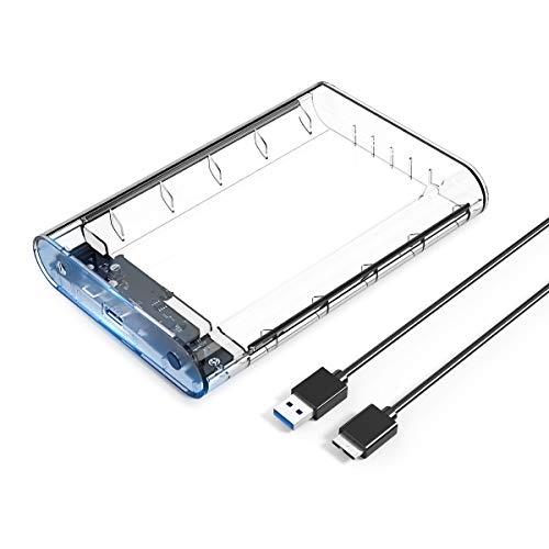 Carcasa ORICO con USB 3.0 para Discos Duros HDD SSD de 3.5",Caja Transparente para Disco Duro (Soporta UASP), LED Indicador, no Requiere Herramientas