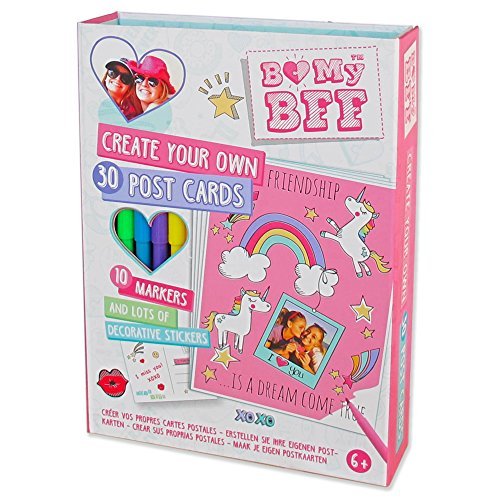 Kit de postales de colores BMyBFF. Colorear y crear postales. Activity Craft Set para niñas. Pack de actividades para niñas Grandes regalos para niñas de 7 años.
