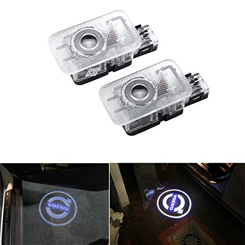 LED Vehículo Bienvenido Puerta De La Luz De Cortesía Logo Proyector De Luz Para Volvo V40 V60 S60 S80 XC60 XC90,Blanco