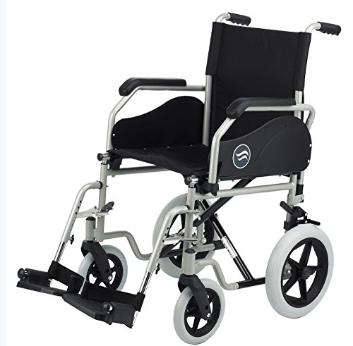 Sunrise Medical - Silla de ruedas plegable brezzy 90 con ruedas traseras macizas de 12”, medida 40x40 cm, color negro