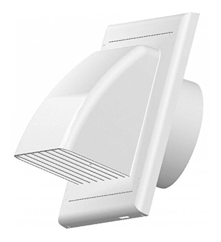 Vents – Rejilla de ventilación con revestimiento con válvula de conducto 100 mm de diámetro ABS blanco exterior Campana