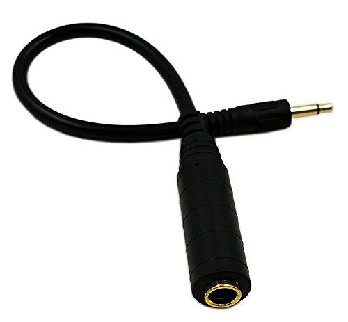 zdyCGTime Golden bañado en Mono de 3,5 mm1/8 Macho a 6,35 mm de Audio (1/4 Pulgadas) Conector Hembra Cable conversor Adaptador de Cable.(25 cm)