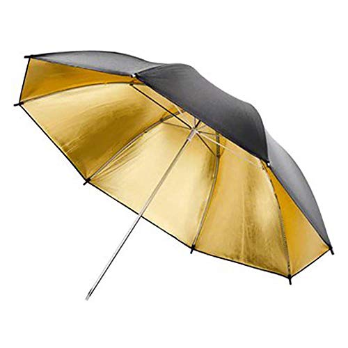 Cablematic - Paraguas reflector dorado para fotografía de 100cm