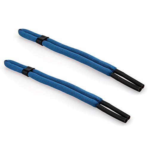 Edison & King Cinta para Gafas Apta para Piscina en Paquete de 2 Unidades - Cintas Deportivas para Gafas - también en Colores Fluorescentes - cordón para Gafas elástico - Aprox. 66 cm (Azul)