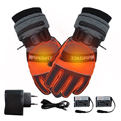 Per 7.4V Guantes Calefactables USB para Hombres y Mujeres Manoplas para Moto Esquí Guantes de Calefacción Accesorios Térmicos de Invierno (M)