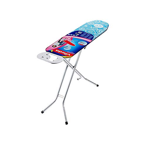 Vileda Universal - Tabla de planchar plegable, pequeña y estable, soporte resitente para plancha, con altura regulable, medidas: 110 x 30 cm, color azul Vileda Universal - Tabla de planchar plegable, pequeña y estable, soporte resitente para plancha, con altura regulable, medidas: 110 x 30 cm, color azul