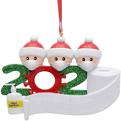 Adorno de familia sobrevivido Adornos de árbol de Navidad 2020 Adornos de adorno de Navidad, en cuarentena en casa Adorno de árbol de Navidad personalizado de la familia, Nochebuena (3 cabezas) Adorno de familia sobrevivido Adornos de árbol de Navidad 2020 Adornos de adorno de Navidad, en cuarentena en casa Adorno de árbol de Navidad personalizado de la familia, Nochebuena (3 cabezas)