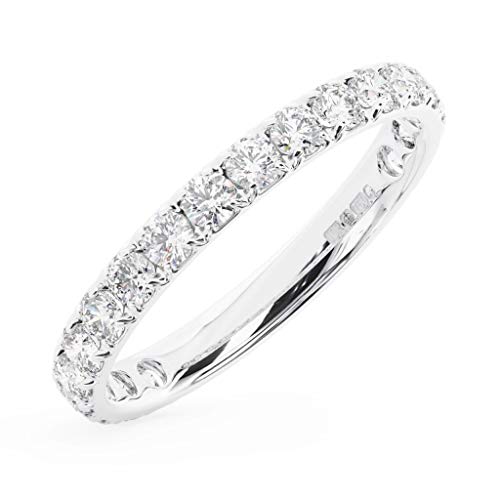 Anillo de eternidad con diamantes brillantes redondos de 1.82 quilates en oro blanco de 18 k Anillo de eternidad con diamantes brillantes redondos de 1.82 quilates en oro blanco de 18 k