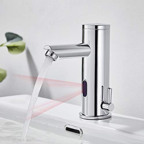 AuraLum Grifo Sensor Automático para Agua Fría y Caliente, Sin-Contacto Mezclador Grifo para Lavabo de Baño