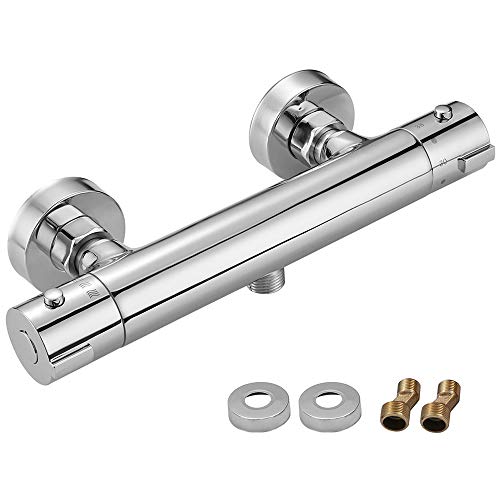 Grifo Ducha Termostático, Termostato de ducha con el Botón de Seguridad 38 ℃, VENTCY Mezclador Termostático Ducha 20-48℃, Cromo Grifo Ducha Termostático, Termostato de ducha con el Botón de Seguridad 38 ℃, VENTCY Mezclador Termostático Ducha 20-48℃, Cromo