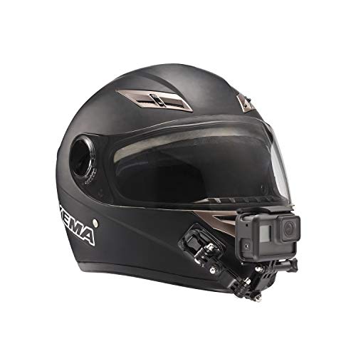 Lupholue Casco para Motocicleta Barbilla giratoria Kit de Montaje de rotación de pivotes de 3 vías Compatible with GoPro Hero 7, (2018), 6 5 4 3, Hero Black, Sesión, Xiaomi Yi, SJCAM