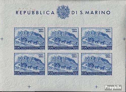 Prophila Collection San Marino 439B minipliego Sheetlet (Completa.edición.) 1950 75Jahre UPU (Sellos para los coleccionistas) Caballos