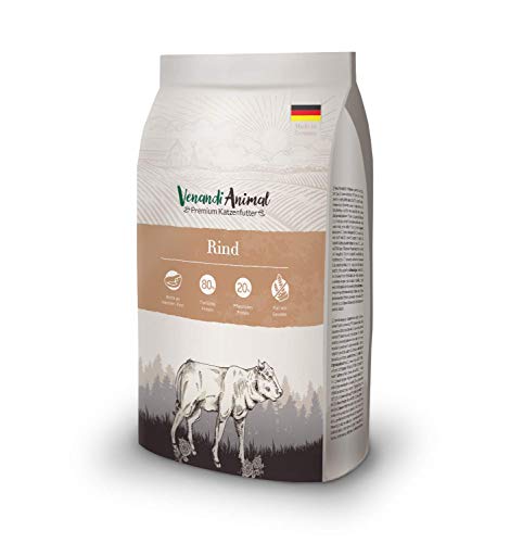 Venandi Animal - pienso seco para Gatos - Ternera como pienso seco - Completamente Libre de Cereales - 1,5 kg