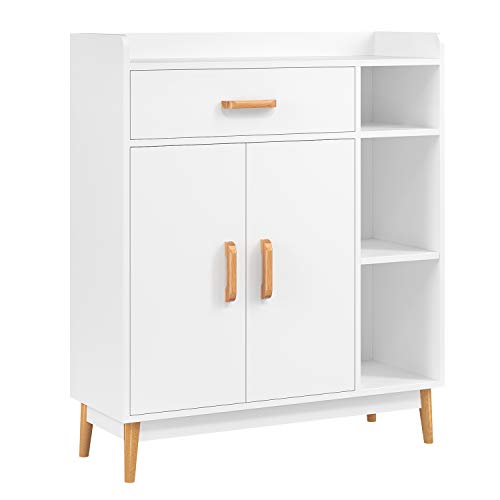 Homfa Aparador Salón Librería Estantería Mueble Auxiliar Almacenaje con 1 Cajón 2 Puertas y 3 Compartimentos para Salón Cocina Pasillo Entrada Blanca 80x29.5x93cm Homfa Aparador Salón Librería Estantería Mueble Auxiliar Almacenaje con 1 Cajón 2 Puertas y 3 Compartimentos para Salón Cocina Pasillo Entrada Blanca 80x29.5x93cm