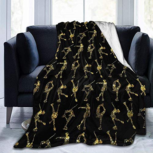 N \ A Lovers Patinaje artístico Giltter ligero ultra suave manta de micro polar manta para todas las estaciones para cama sofá de 127 x 101 cm
