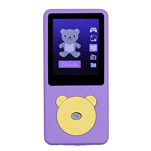 Zacro Reproductor MP3 para Niño 8GB,Reproductor MP3 Niño Pantalla 1.8" LCD,Cartoon Multifuncional de Videojuegos, de Música,Vídeo Radio FM,Apto para 32GB extendido MP3 MP4 de Multimedia Niño,Violeta