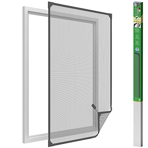 easy life Mosquitera para ventanas con cuadro magnético en PVC fácil de instalar - Sin necesidad de perforar y acortable individualmente, Color:Antracita, Talla:120 x 140 cm