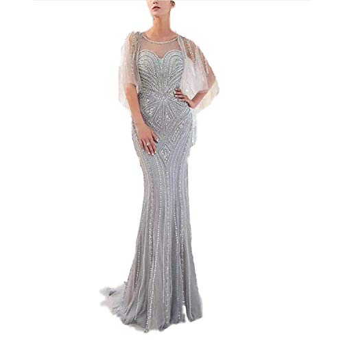Elegant Dress Vestido de Cuello Redondo Brote de Seda Chal Mantón Fiesta Boda Nupcial para Novia, Oro, X-Pequeño Elegant Dress Vestido de Cuello Redondo Brote de Seda Chal Mantón Fiesta Boda Nupcial para Novia, Oro, X-Pequeño