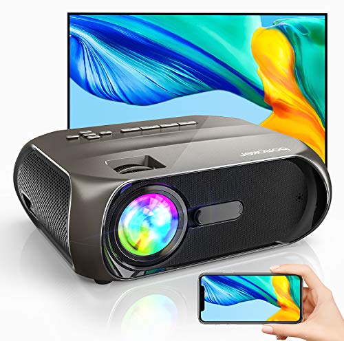 Proyector WiFi Soporte Full HD 1080P Portátil BOMAKER 300" Duplicar Pantalla Mini Proyector Inalámbrico para Android/iPhone iPad Stick / PS4 / PC Cine en Casa y Exterior S5