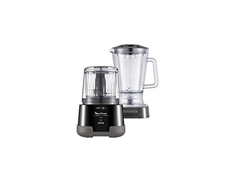 Moulinex 1.2.3 Ultimate Picadora Eléctrica De Alimentos Y Batidora De Vaso, 1000 W, 0.55 litros, Revestimiento de Titanio, Negro Moulinex 1.2.3 Ultimate Picadora Eléctrica De Alimentos Y Batidora De Vaso, 1000 W, 0.55 litros, Revestimiento de Titanio, Negro