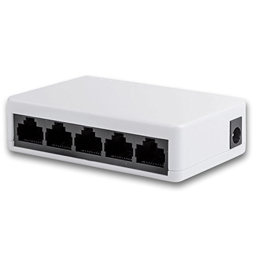 Maxesla Switch de Red con 5 Puertos Ethernet RJ45 10/100 Mbps Switch Conmutador Autosensing, IEEE802.3X, Smart Negociación Automática, Plug and Play