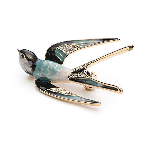 Ogquaton Precioso trago de cristal precioso animal broche pájaro solapa Pin insignia mujeres joyería