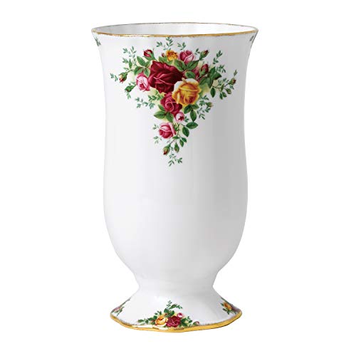 Royal Albert 40001798 Old Country Roses - Jarrón (tamaño Grande, 22 cm), Color Blanco