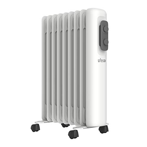 Ufesa RD2000A - Radiador de Aceite Portátil 2000W, 9 elementos, Diseño Slim, Termostato Regulable, 3 Niveles de Temperatura, Sistema Seguridad Antivuelco Ufesa RD2000A - Radiador de Aceite Portátil 2000W, 9 elementos, Diseño Slim, Termostato Regulable, 3 Niveles de Temperatura, Sistema Seguridad Antivuelco