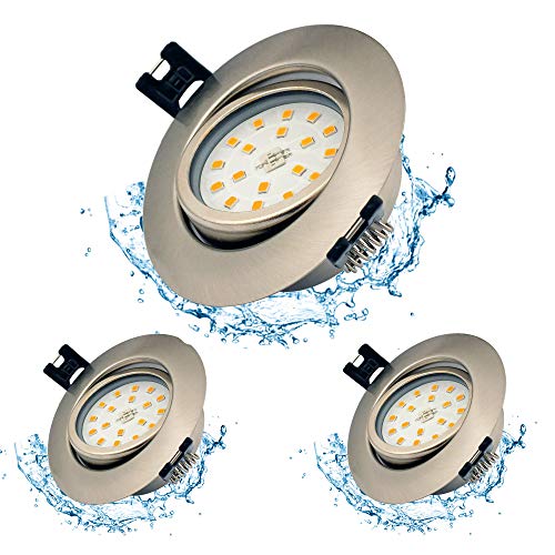 3 x Foco Empotrable LED, 6W Downlight LED Plafón, Blanco Cálido 3000K, Ojos de buey de LED Techo de iluminación incluye Bombilla LED para Salón o Dormitorio Cocina