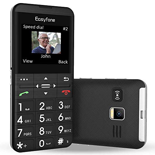 Easyfone Prime-A7 Teléfono Móvil para Personas Mayores con Teclas Grandes y botón SOS, GPS, Fácil de Usar Móviles para Ancianos con Base cargadora (Negro)