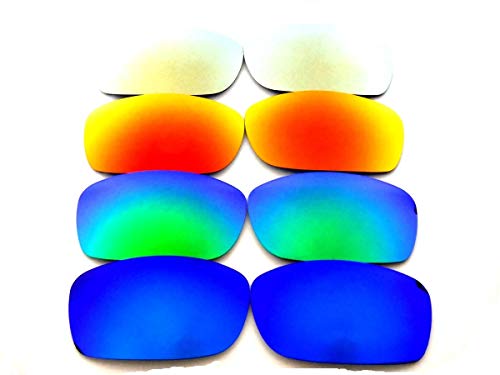 Galaxy lentes de repuesto para Oakley Fives Squared azul y hielo azul, rojo y oro Color Polarizados 4 Pares,GRATIS S&H - azul y verde y rojo y oro