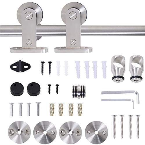 HOMCOM Kit Instalacion Puerta Corredera Madera Puertas Corredizas Riel Acero Inoxidable HOMCOM Kit Instalacion Puerta Corredera Madera Puertas Corredizas Riel Acero Inoxidable