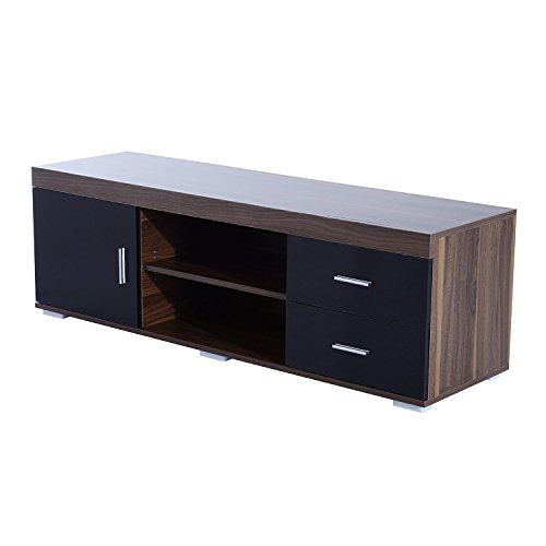 HOMCOM Mueble Auxiliar para TV con Armario Cajones Estantes Abiertos Ajustable de 3 Niveles Soporte de Televisor Diseño Clásico Carga 80 kg 140x40x45 cm HOMCOM Mueble Auxiliar para TV con Armario Cajones Estantes Abiertos Ajustable de 3 Niveles Soporte de Televisor Diseño Clásico Carga 80 kg 140x40x45 cm