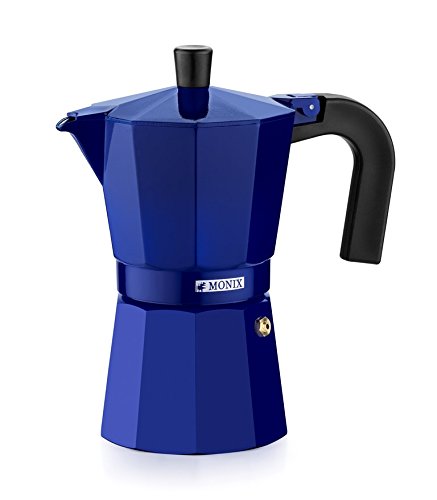 Monix M301706 M301706-Cafetera Italiana, 6 Tazas, Color Cobalto, Aluminio, 10 cm Monix M301706 M301706-Cafetera Italiana, 6 Tazas, Color Cobalto, Aluminio, 10 cm