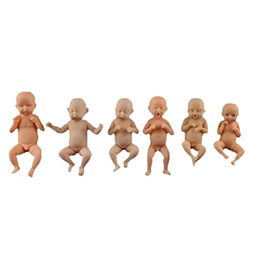 Homyl Muñeca Realista en Miniatura Cuerpo Completo Resina Reborn Realista Recién Nacido Bebé Pick - Natural